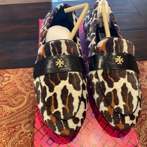 Tory Burch Women's Ballet Loafer Leopard Velvet/ Black/BNIB,MSRP $348